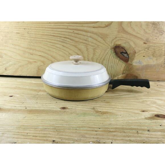 Club Cookware Set Aluminum Club Supra Yellow White Skillet 10" Fry Pan LID Pan - Picture 1 of 10